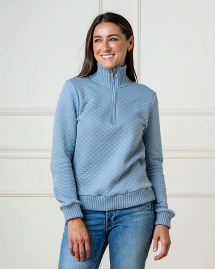 Quilted Half Zip Pullover