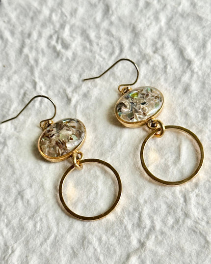 Abalone Drop Statement Earrings
