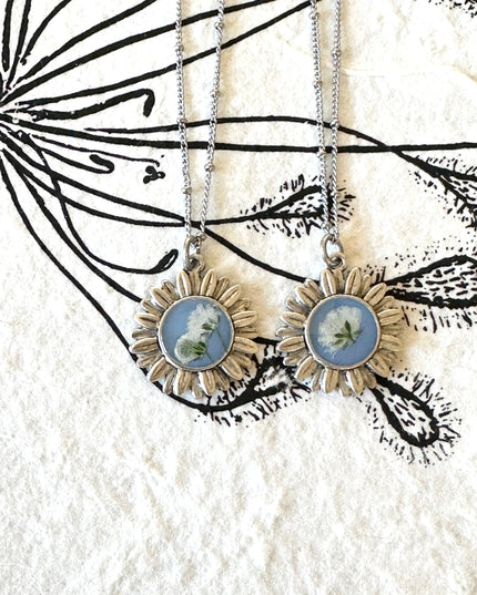 Floral Aster Pendant Necklace