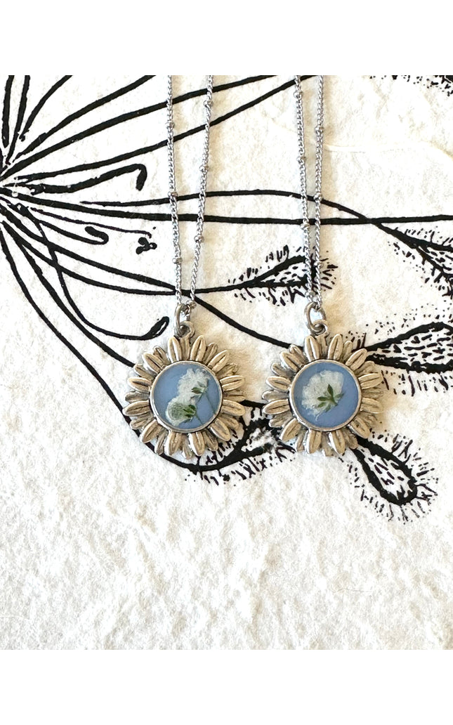 Floral Aster Pendant Necklace