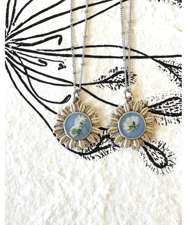 Floral Aster Pendant Necklace