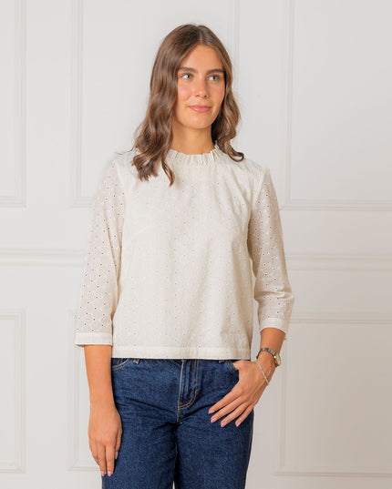 Organic Ruffle Neck Top