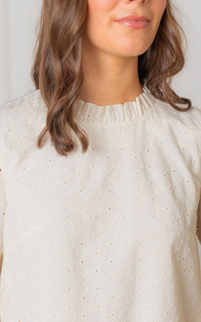 Organic Ruffle Neck Top