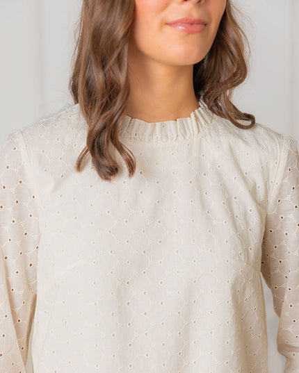 Organic Ruffle Neck Top