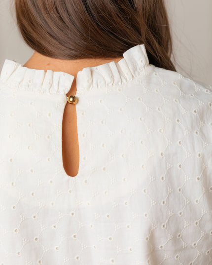 Organic Ruffle Neck Top