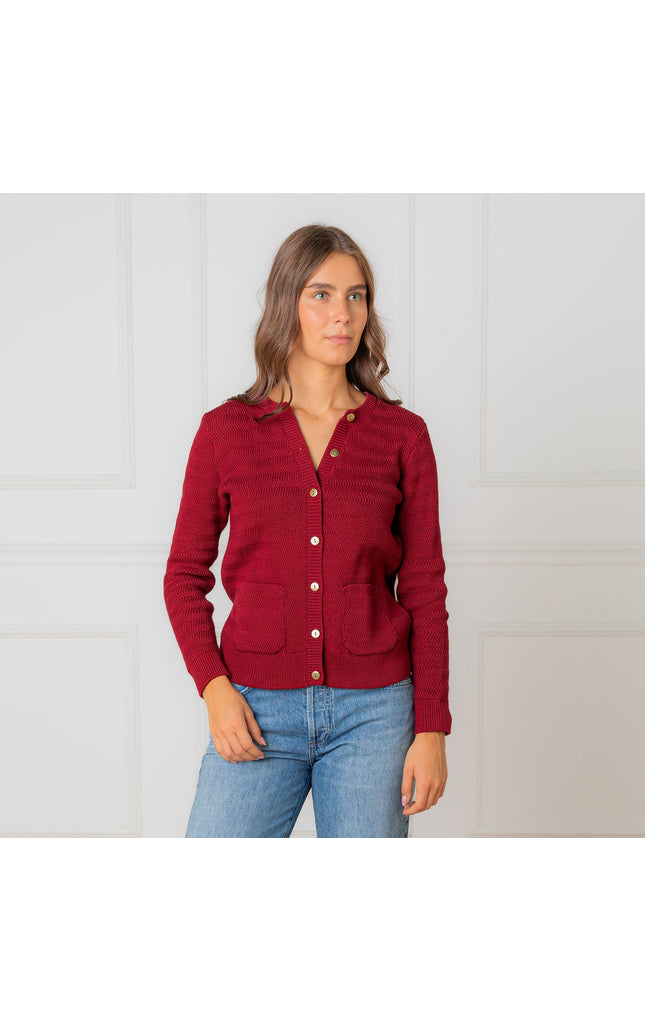 Organic Chevron Stitch Cardigan