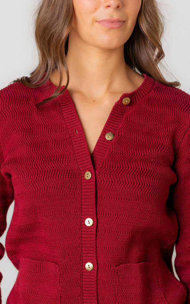 Organic Chevron Stitch Cardigan