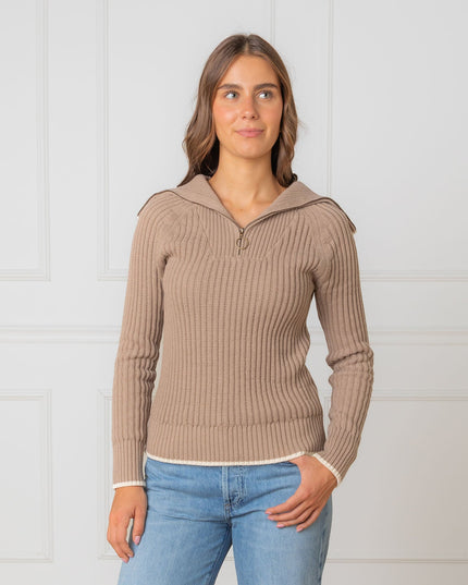 Organic Raglan Half Zip Sweater