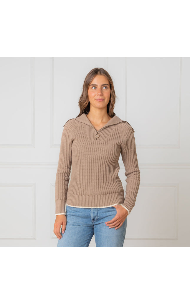 Organic Raglan Half Zip Sweater