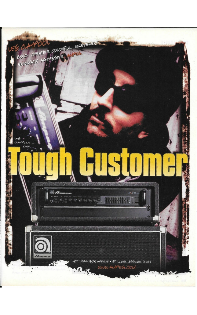 AMPEG AMPS - LES CLAYPOOL of PRIMUS - 1998 Print Advertisement
