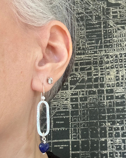 Gemstone Heart Dangle Earrings