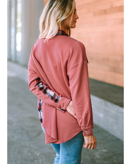 Plaid Button Down Collared Jacket