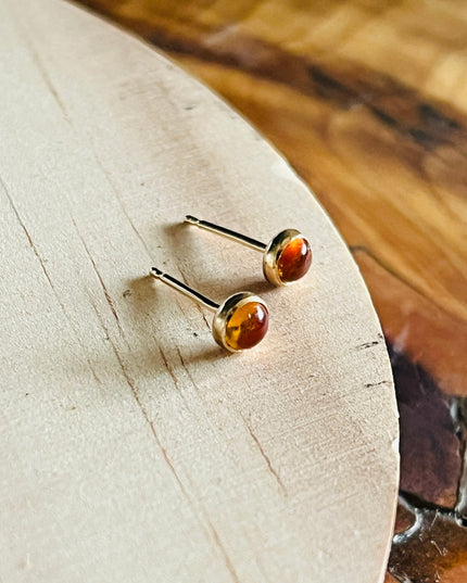 CITRINE STUD EARRINGS