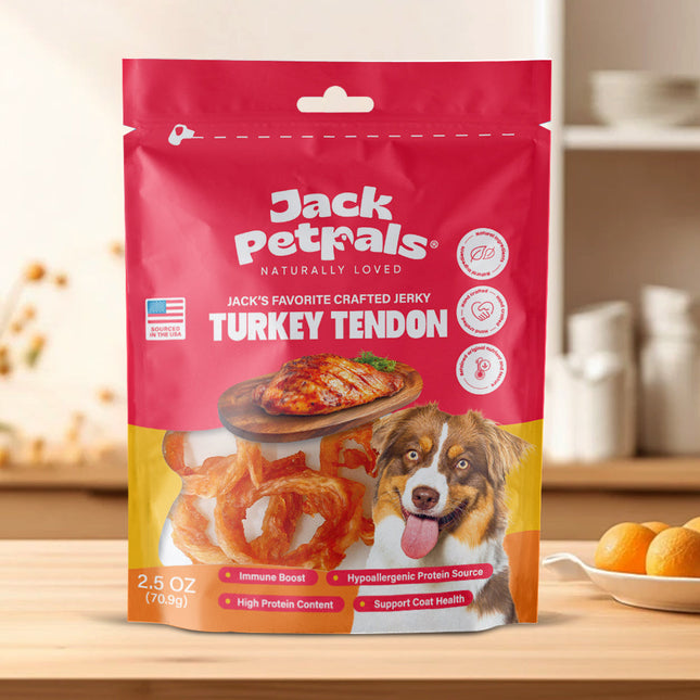Jack PetPals Handcrafted Jerky Turkey Tendon Dog Treats (2.5oz)