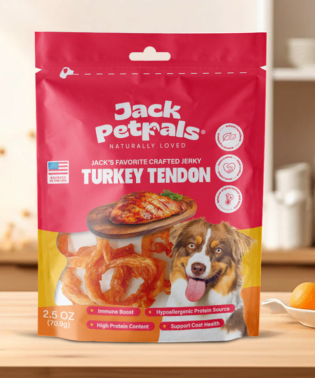 Jack PetPals Handcrafted Jerky Turkey Tendon Dog Treats (2.5oz)
