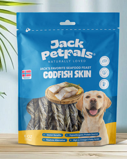 Jack PetPals Seafood Feast Codfish Skin Treat Chews (6oz)