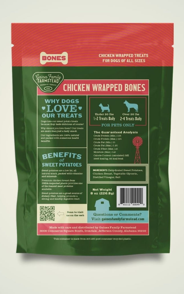 Chicken Wrapped Sweet Potato Bones