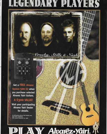 ALVAREZ-YAIRI GUITARS - CROSBY STILLS & NASH - 1996 Print Advertisement