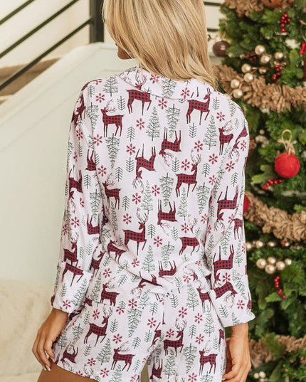 Christmas Deer Shirt and Shorts Lounge Set