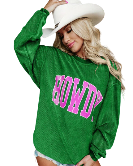 Women Full Size Howdy Graphic Round Neck Sweatshirt