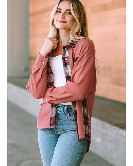 Plaid Button Down Collared Jacket
