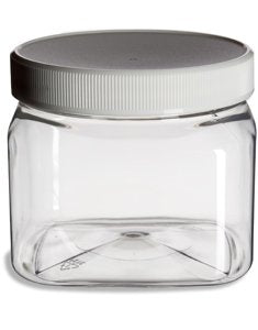 Clear PET Plastic Grip Dry/Liquid Food Storage Jars w/ Caps (Food Grade - BPA Free)