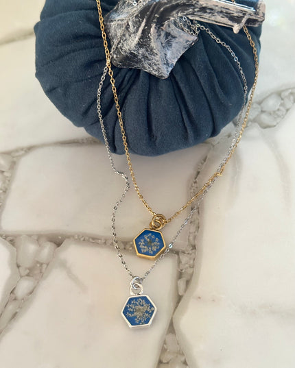 Queen Anne's Lace Hexagon Necklace