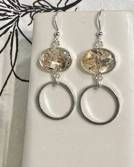 Abalone Drop Statement Earrings
