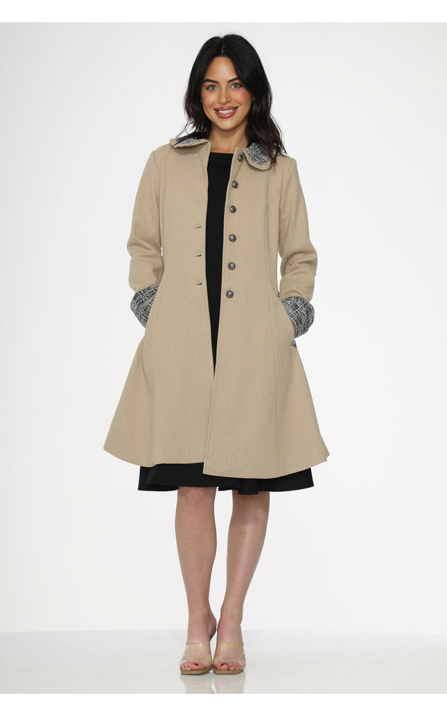 34520 Camel Swing Coat