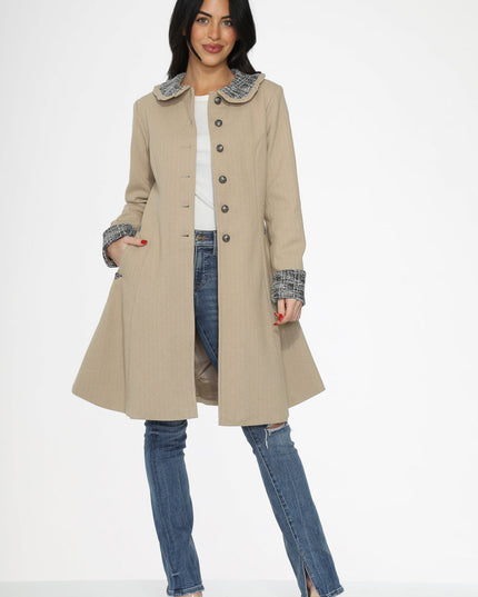 34520 Camel Swing Coat