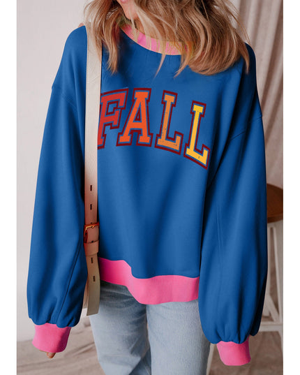 Women Letter Graphic Contrast Long Sleeve Sweatshirt