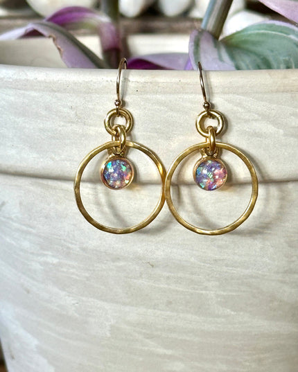 Ava Hammered Circle Earrings