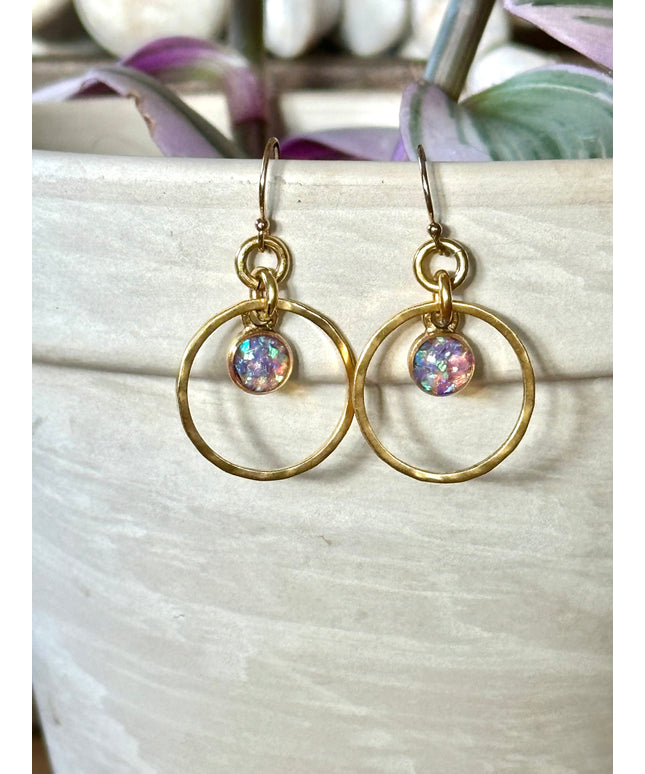 Ava Hammered Circle Earrings