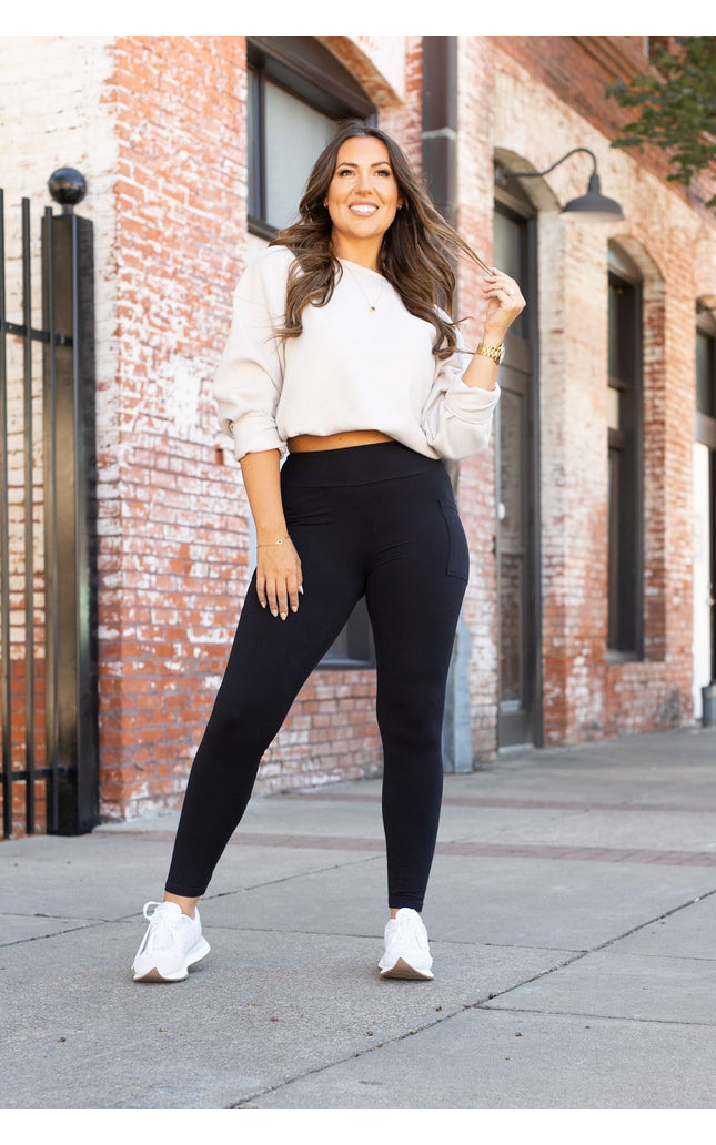 Ready to Ship | BLACK FULL-LENGTH Leggings with POCKET