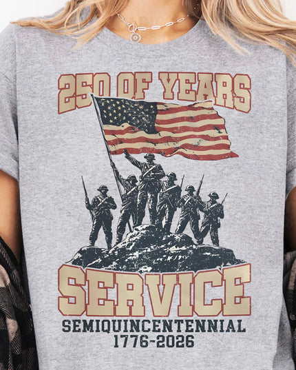 250 Years Of Service Shirt | Happy 250th Birthday USA Shirt | America 250th Anniversary Tee | Independence Day T-Shirt 682562
