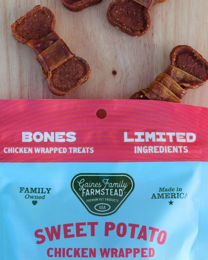 Chicken Wrapped Sweet Potato Bones