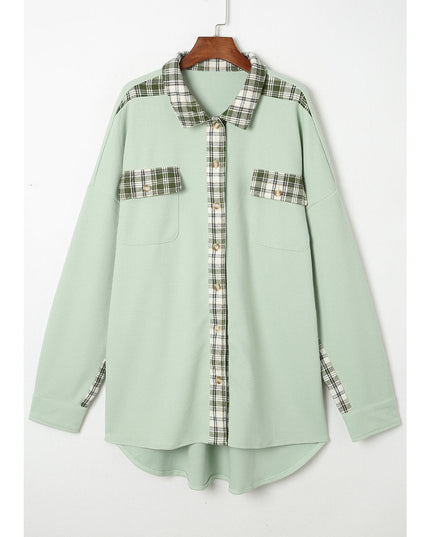 Plaid Button Down Collared Jacket