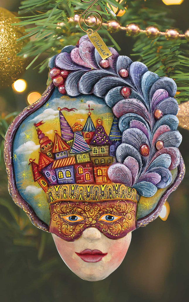 Castle Carnival Mask Sculpted Ornament by G. DeBrekht - 621145