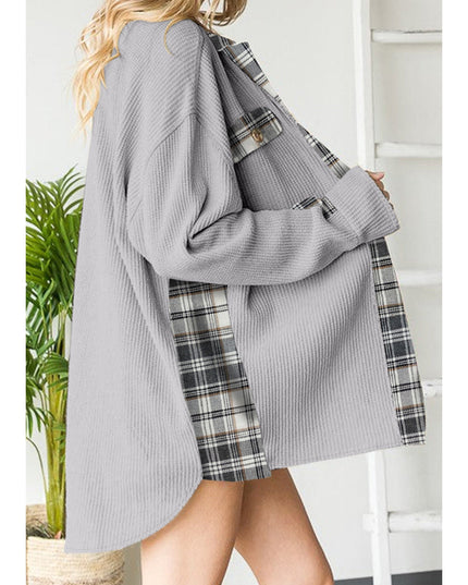 Plaid Button Down Collared Jacket