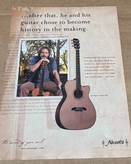 BOB WEIR of GRATEFUL DEAD - ALVAREZ GUITARS - Print Ad - 2004