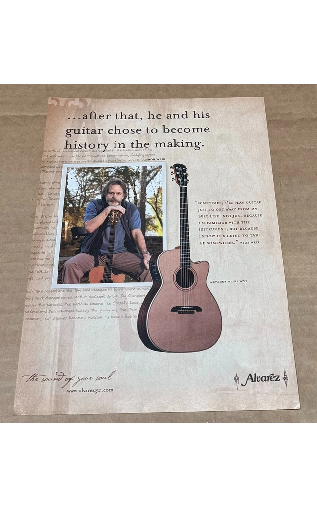 BOB WEIR of GRATEFUL DEAD - ALVAREZ GUITARS - Print Ad - 2004
