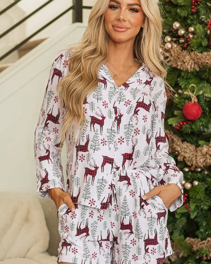 Christmas Deer Shirt and Shorts Lounge Set