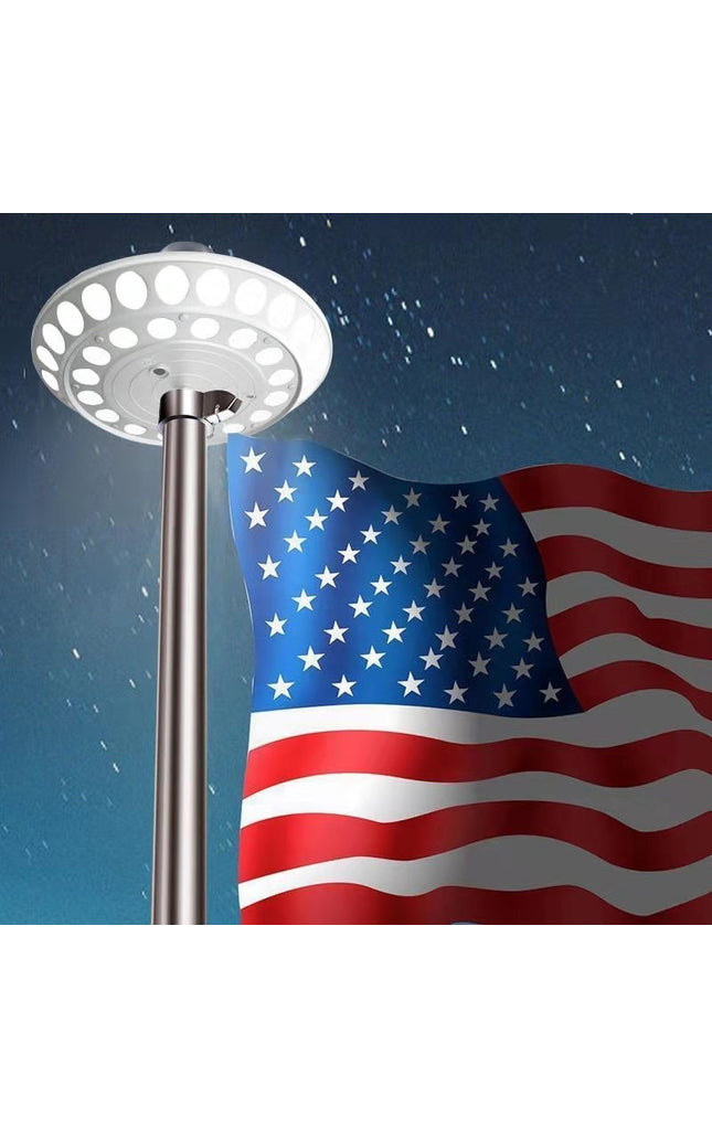 Double Row Solar Flagpole Top Light - 40 LED