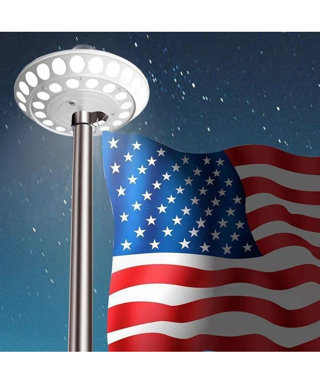 Double Row Solar Flagpole Top Light - 40 LED