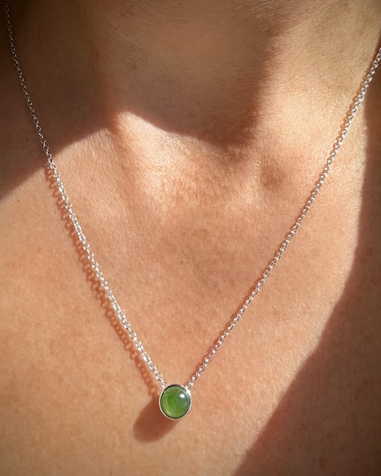 6mm Canadian Jade and Silver Pendant - 5826