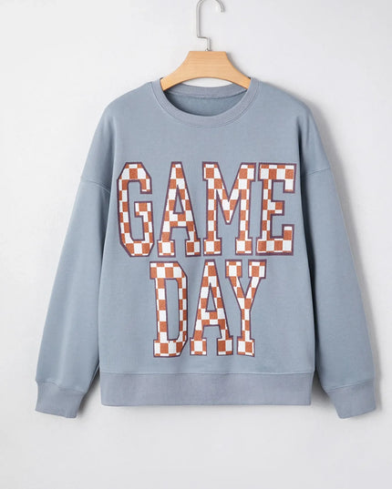 Game Day Checkered Oversized Sweatshirt