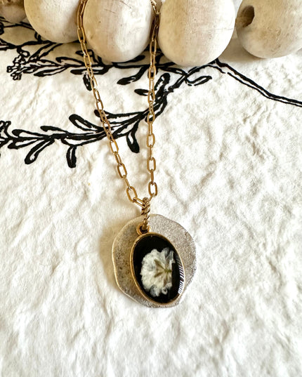 Floral Organic Disc Necklace