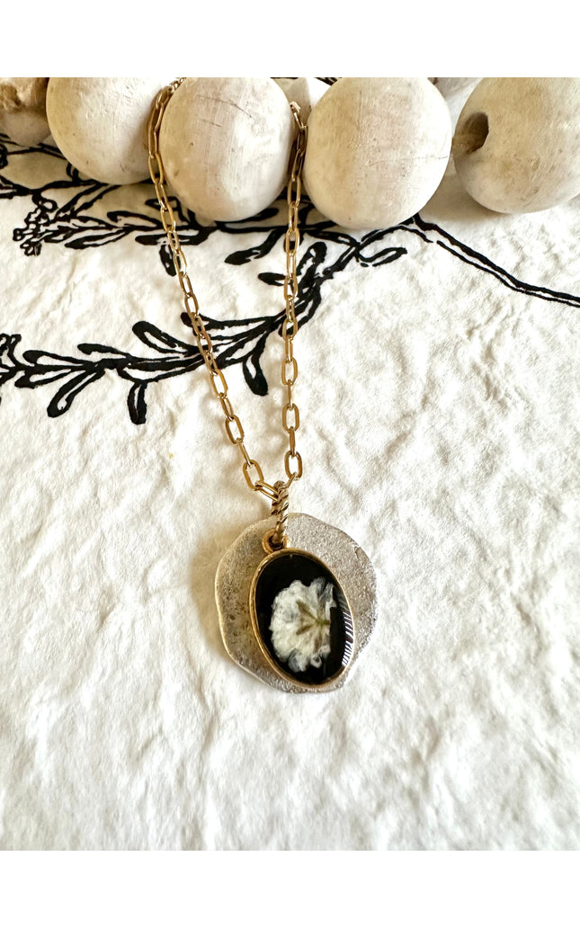 Floral Organic Disc Necklace