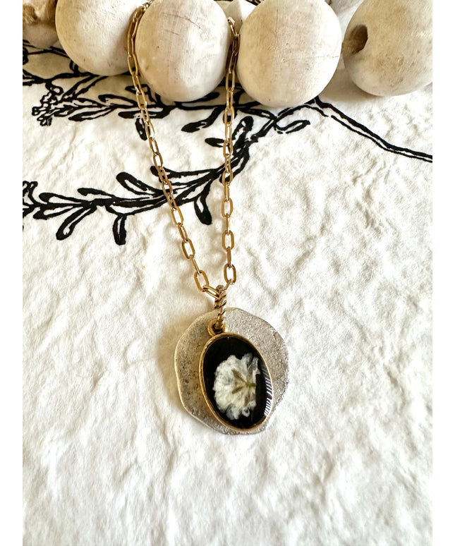 Floral Organic Disc Necklace