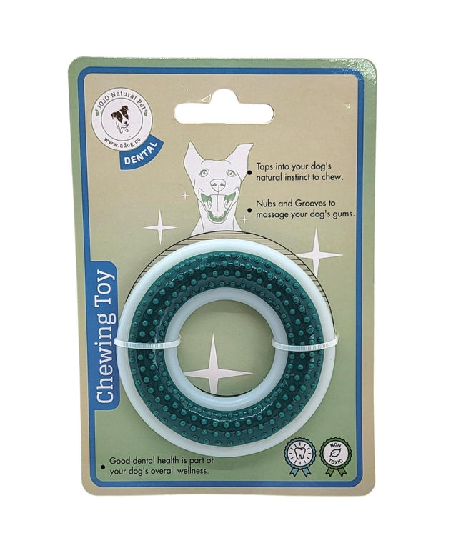 TPR & Nylon Dental Chew Ring Toy for Dogs - Ideal for Aggressive Chewers – (4" Diameter)